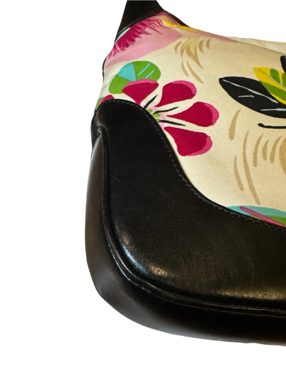 Gucci Tom Ford Multicolor Floral Print & Black Leather Jackie Hobo Shoulder Bag - Picture 12 of 16